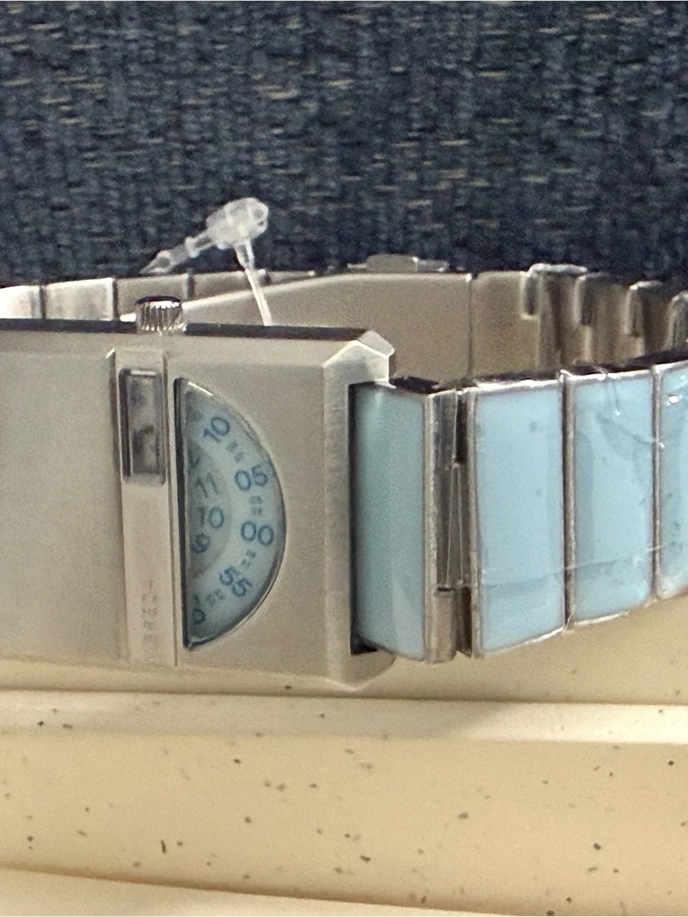 Breda Pulse Tandem Stainless Steel Bracelet Watch, 26mm light Blue New with BOX